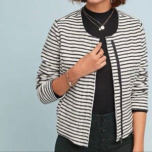 Anthropologie Dolan Left Coast striped moto sweater jacket Size Medium EUC